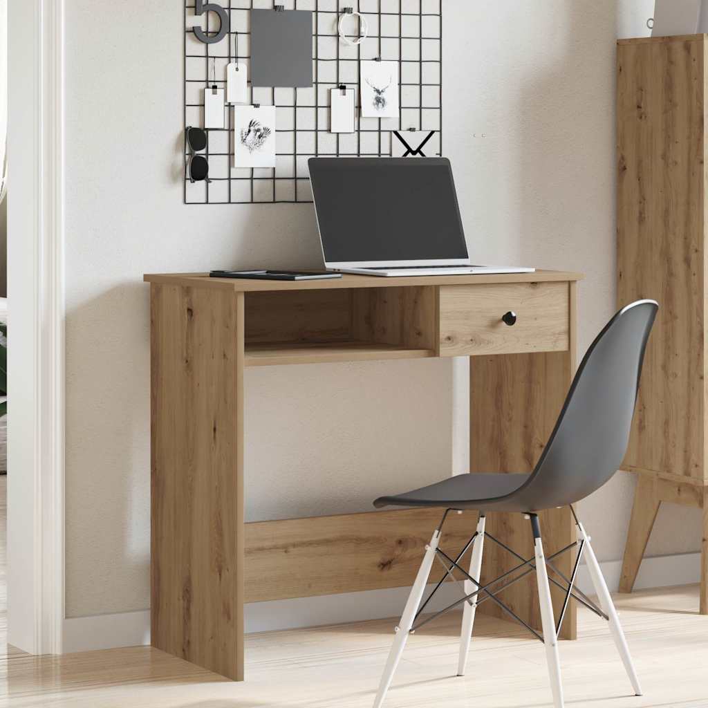 Scrivania Rovere Artigianale 80x40x75 cm in Legno Multistrato | homemem39