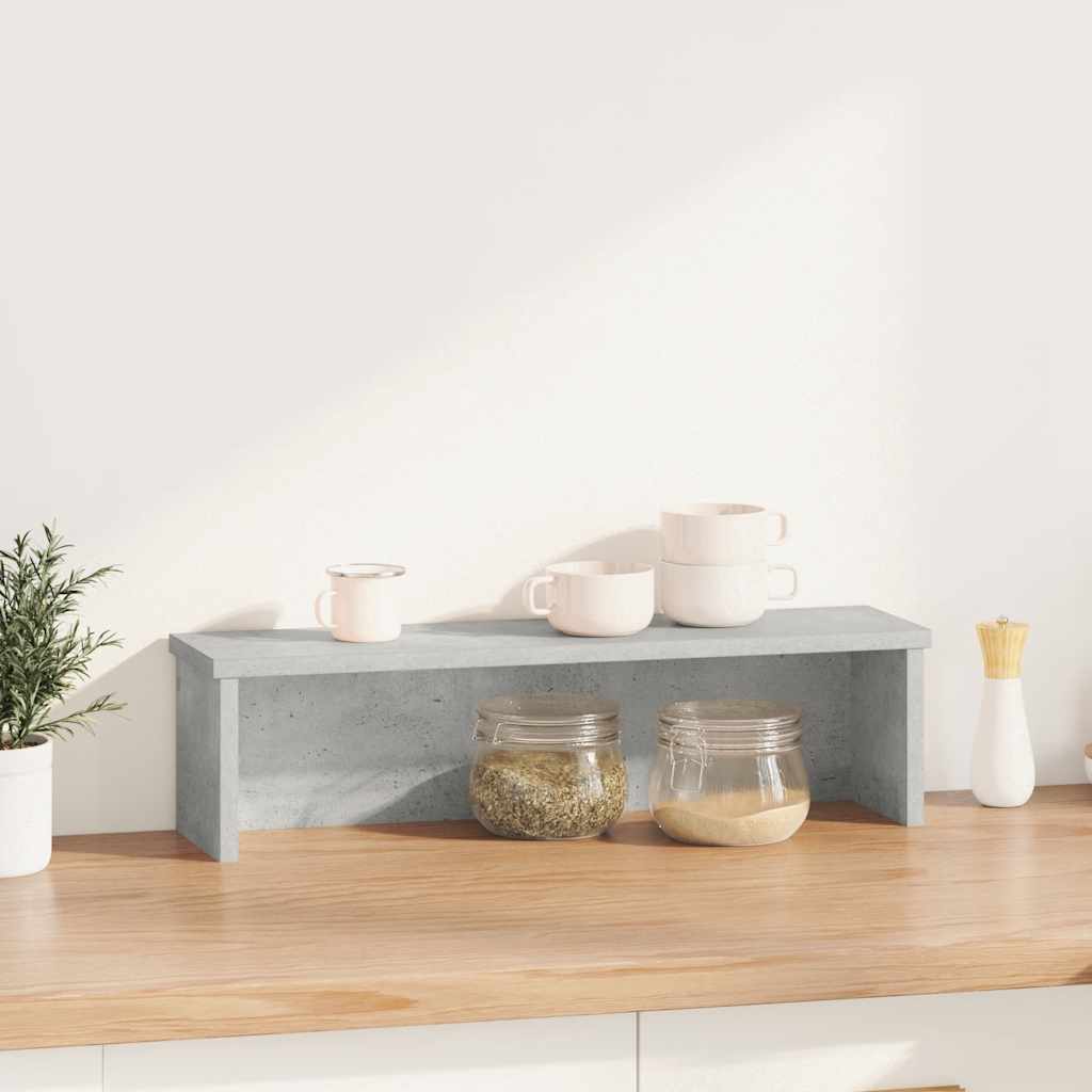 Scaffale da Cucina Impilabile Grigio Cemento 60x15x16 cm - homemem39
