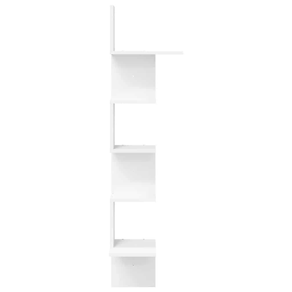 Scaffale Angolare Muro Bianco 32x32x127,5 cm Legno Multistrato | homemem39