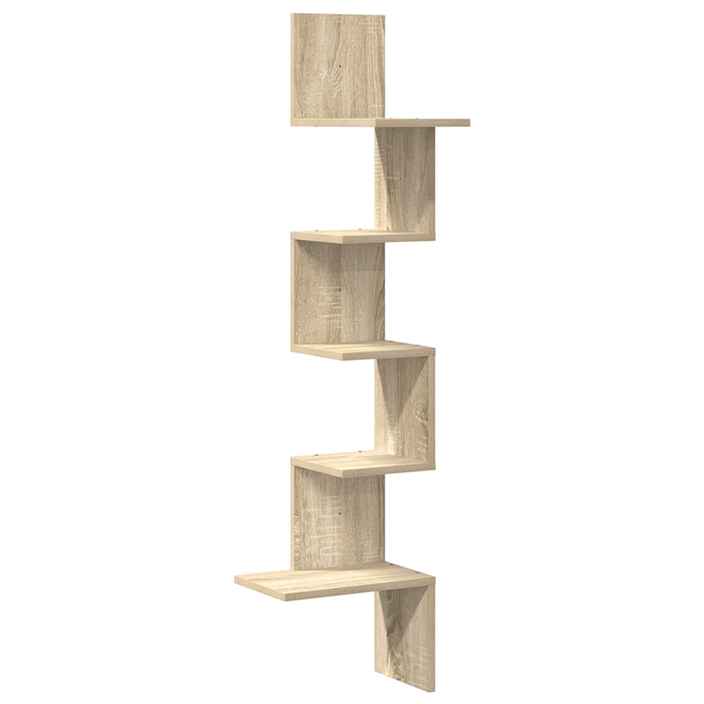 Scaffale Angolare Muro Rovere Sonoma 32x32x127,5 cm Truciolato | homemem39