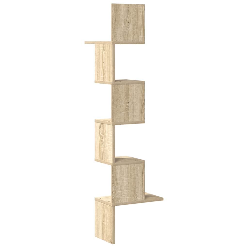 Scaffale Angolare Muro Rovere Sonoma 32x32x127,5 cm Truciolato | homemem39
