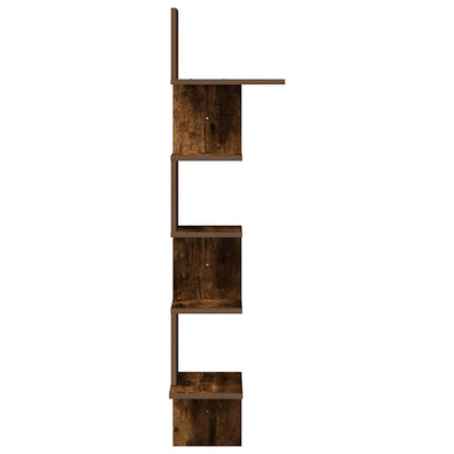 Scaffale Angolare a Muro Rovere Fumo 32x32x127,5 cm Truciolato | homemem39