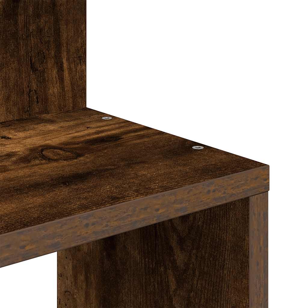 Scaffale Angolare a Muro Rovere Fumo 32x32x127,5 cm Truciolato | homemem39