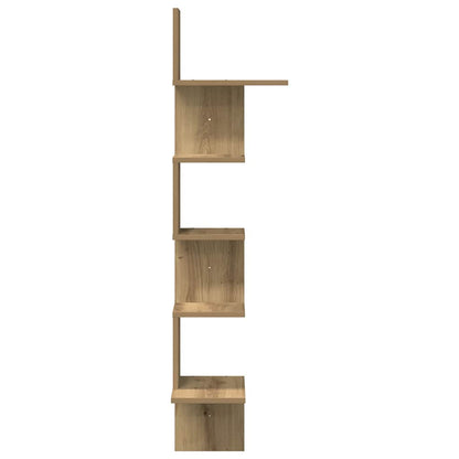 Scaffale Angolare Muro Rovere Artigianale 32x32x127,5 cm | homemem39
