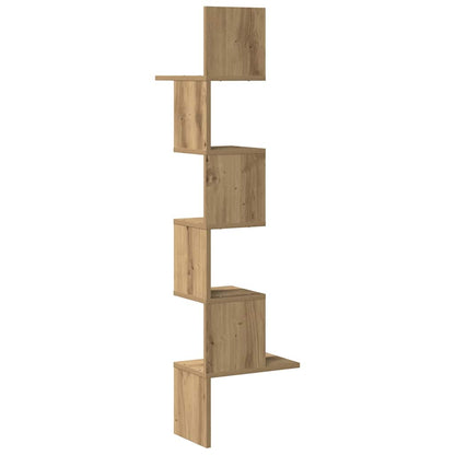 Scaffale Angolare Muro Rovere Artigianale 32x32x127,5 cm | homemem39