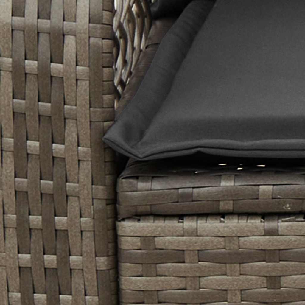 Sedia a Dondolo da Giardino con Cuscini in Polyrattan Grigio - homemem39