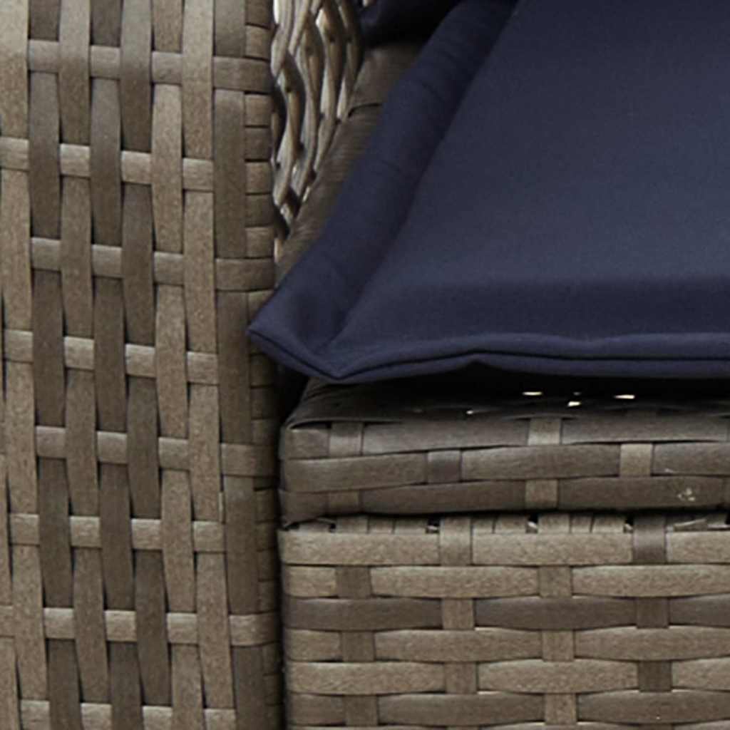 Sedia a Dondolo da Giardino con Cuscini in Polyrattan Grigio - homemem39