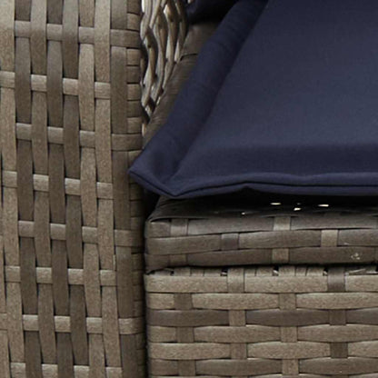 Sedia a Dondolo da Giardino con Cuscini in Polyrattan Grigio - homemem39