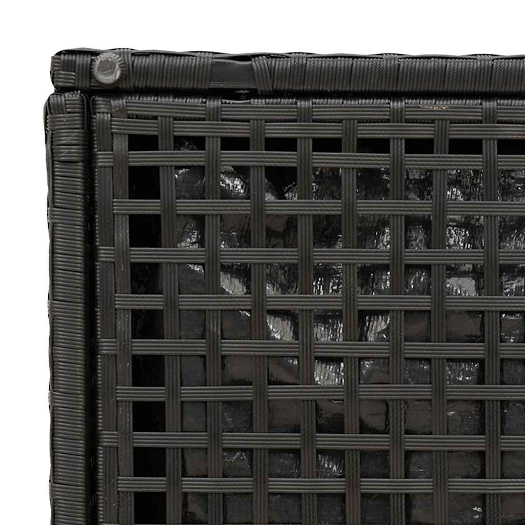 Sgabelli Giardino con Cuscini 2 pz Nero 40x40x43 cm Polyrattan
