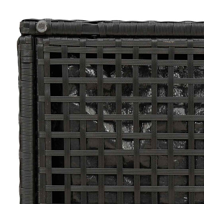 Sgabelli Giardino con Cuscini 2 pz Nero 40x40x43 cm Polyrattan