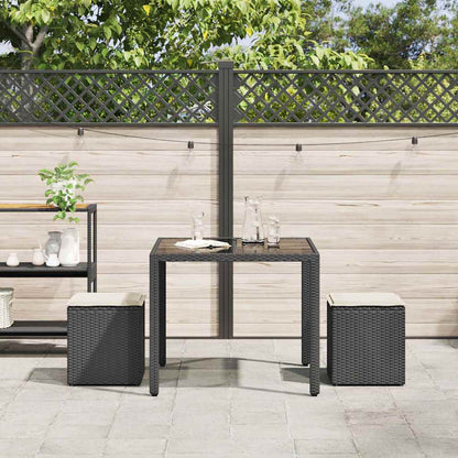 Sgabelli Giardino con Cuscini 2 pz Nero 40x40x43 cm Polyrattan - homemem39