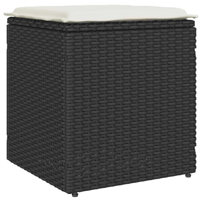 Sgabelli Giardino con Cuscini 2 pz Nero 40x40x43 cm Polyrattan - homemem39