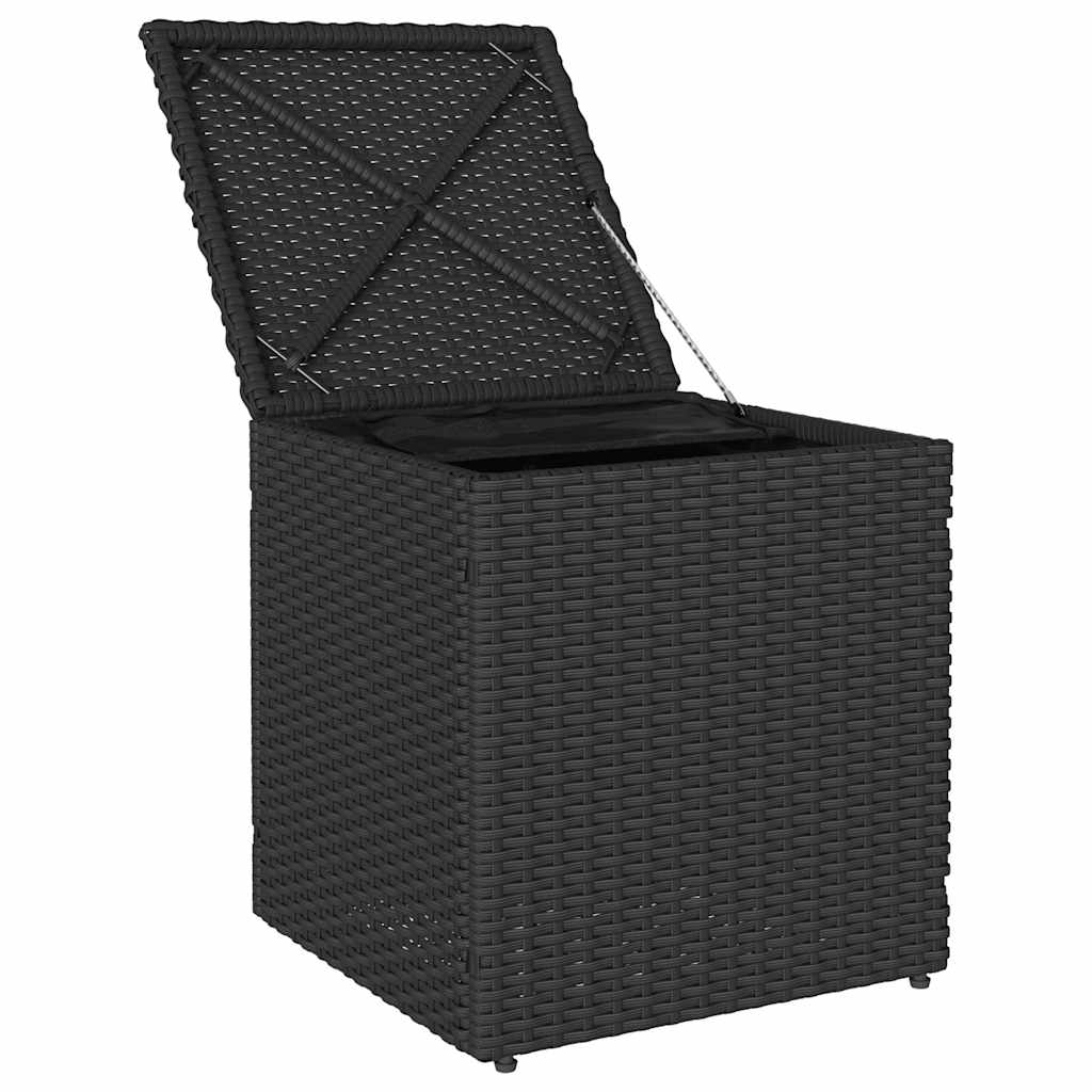 Sgabelli Giardino con Cuscini 2 pz Nero 40x40x43 cm Polyrattan | homemem39