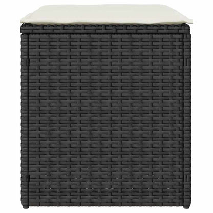 Sgabelli Giardino con Cuscini 2 pz Nero 40x40x43 cm Polyrattan | homemem39