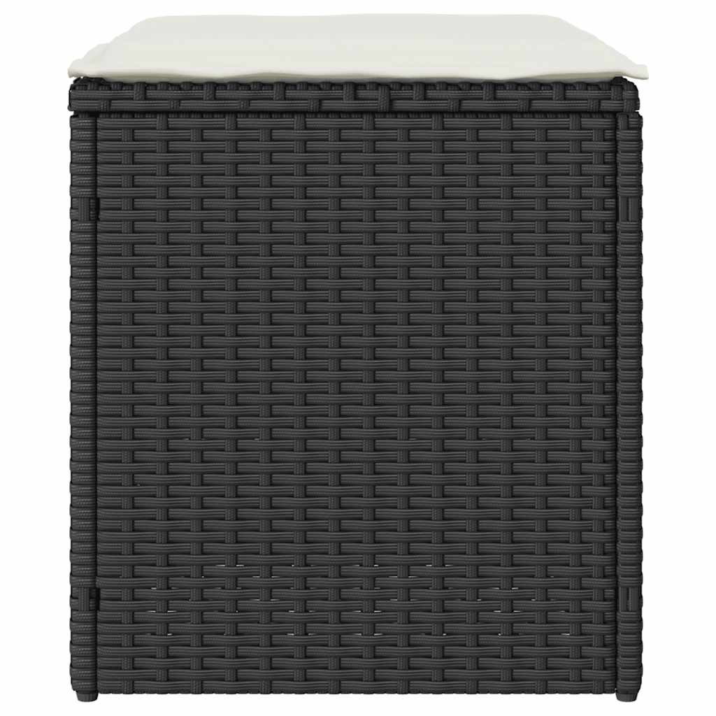 Sgabelli Giardino con Cuscini 2 pz Nero 40x40x43 cm Polyrattan - homemem39