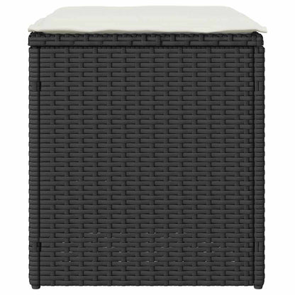 Sgabelli Giardino con Cuscini 2 pz Nero 40x40x43 cm Polyrattan - homemem39