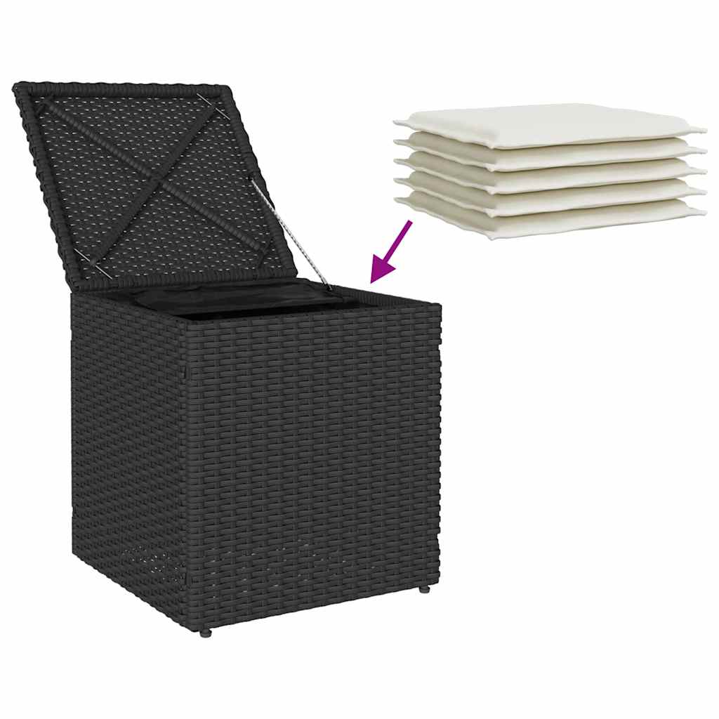 Sgabelli Giardino con Cuscini 2 pz Nero 40x40x43 cm Polyrattan - homemem39