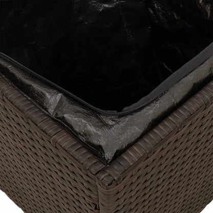 Sgabelli Giardino con Cuscini 2pz Marrone 40x40x43cm Polyrattan - homemem39