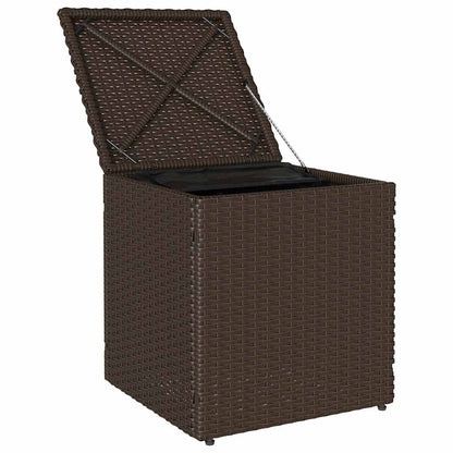 Sgabelli Giardino con Cuscini 2pz Marrone 40x40x43cm Polyrattan - homemem39