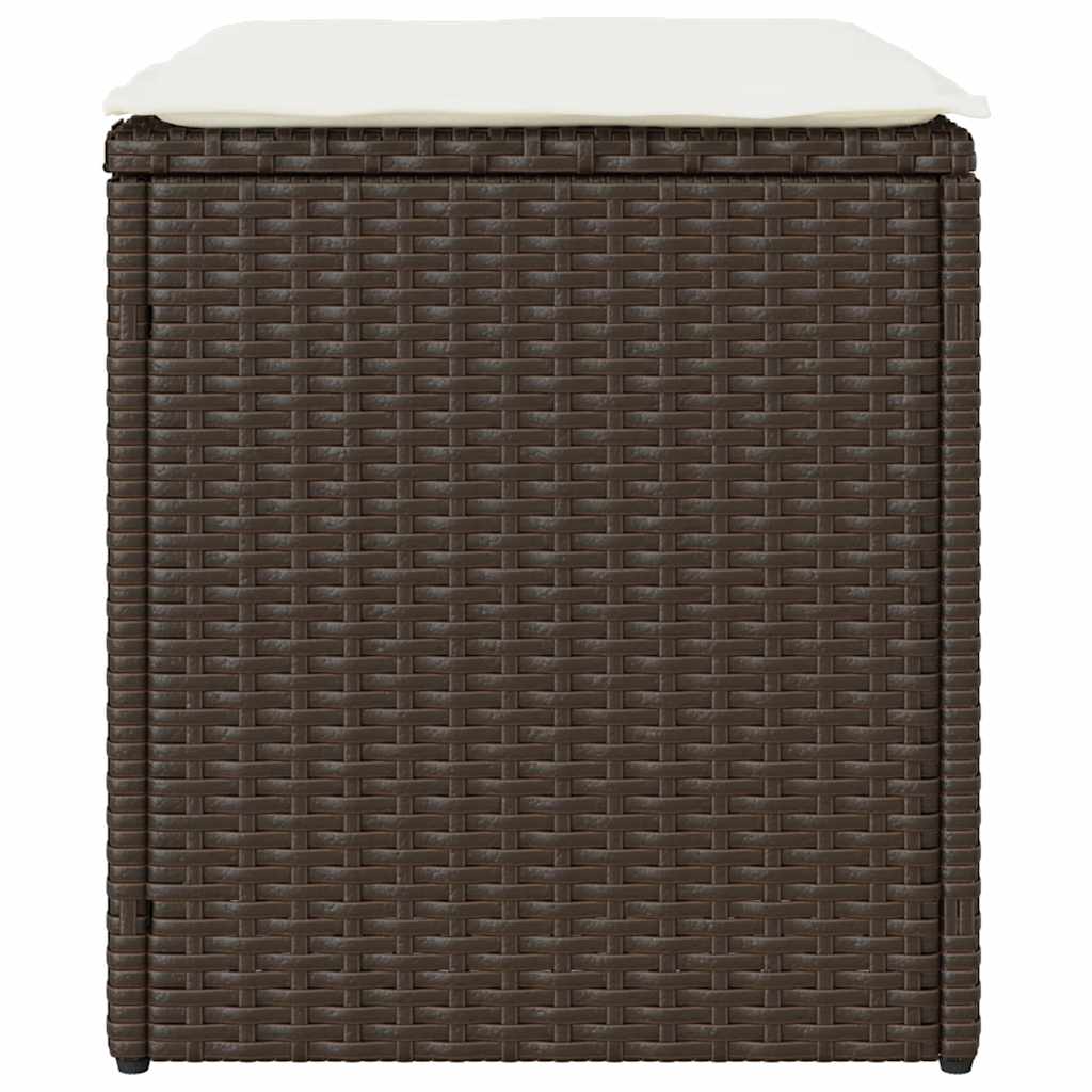 Sgabelli Giardino con Cuscini 2pz Marrone 40x40x43cm Polyrattan - homemem39