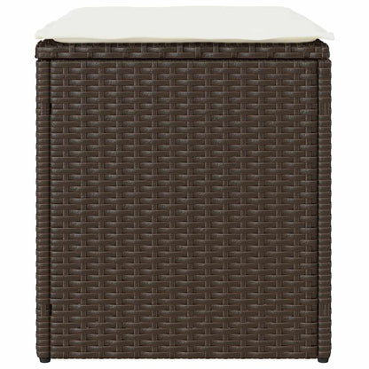 Sgabelli Giardino con Cuscini 2pz Marrone 40x40x43cm Polyrattan - homemem39