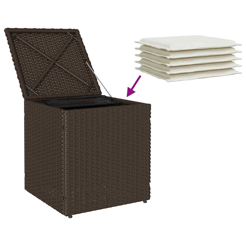 Sgabelli Giardino con Cuscini 2pz Marrone 40x40x43cm Polyrattan - homemem39