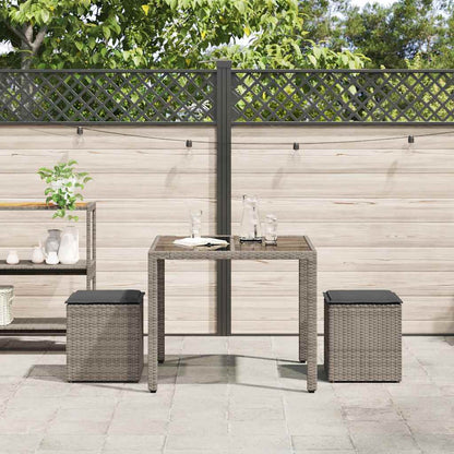 Sgabelli Giardino con Cuscini 2 pz Grigio 40x40x43cm Polyrattan - homemem39