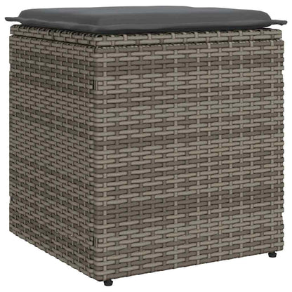 Sgabelli Giardino con Cuscini 2 pz Grigio 40x40x43cm Polyrattan - homemem39