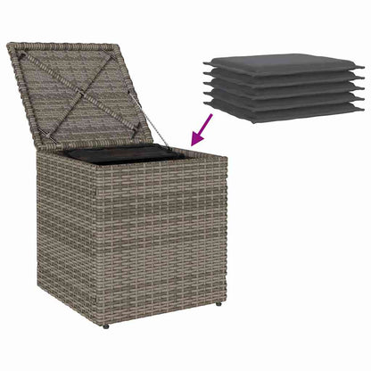 Sgabelli Giardino con Cuscini 2 pz Grigio 40x40x43cm Polyrattan - homemem39