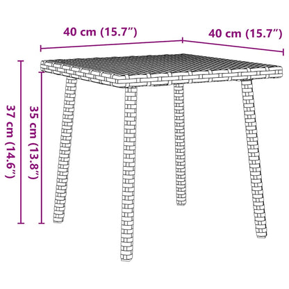 Tavolino da Giardino Rettangolare Nero 40x40x37 cm Polyrattan | homemem39
