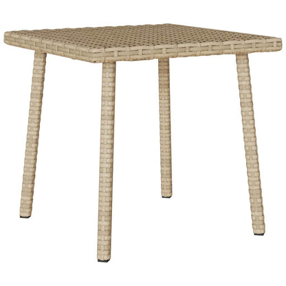 Tavolino da Giardino Rettangolare Beige 40x40x37 cm Polyrattan | homemem39