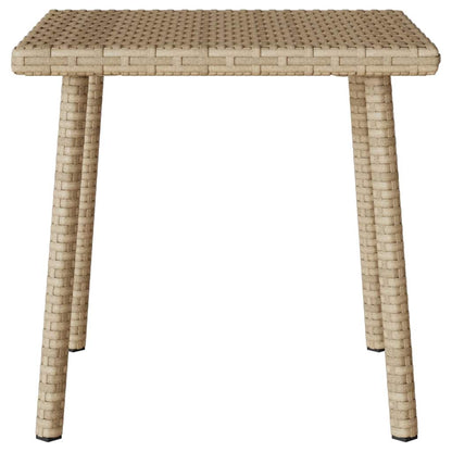 Tavolino da Giardino Rettangolare Beige 40x40x37 cm Polyrattan