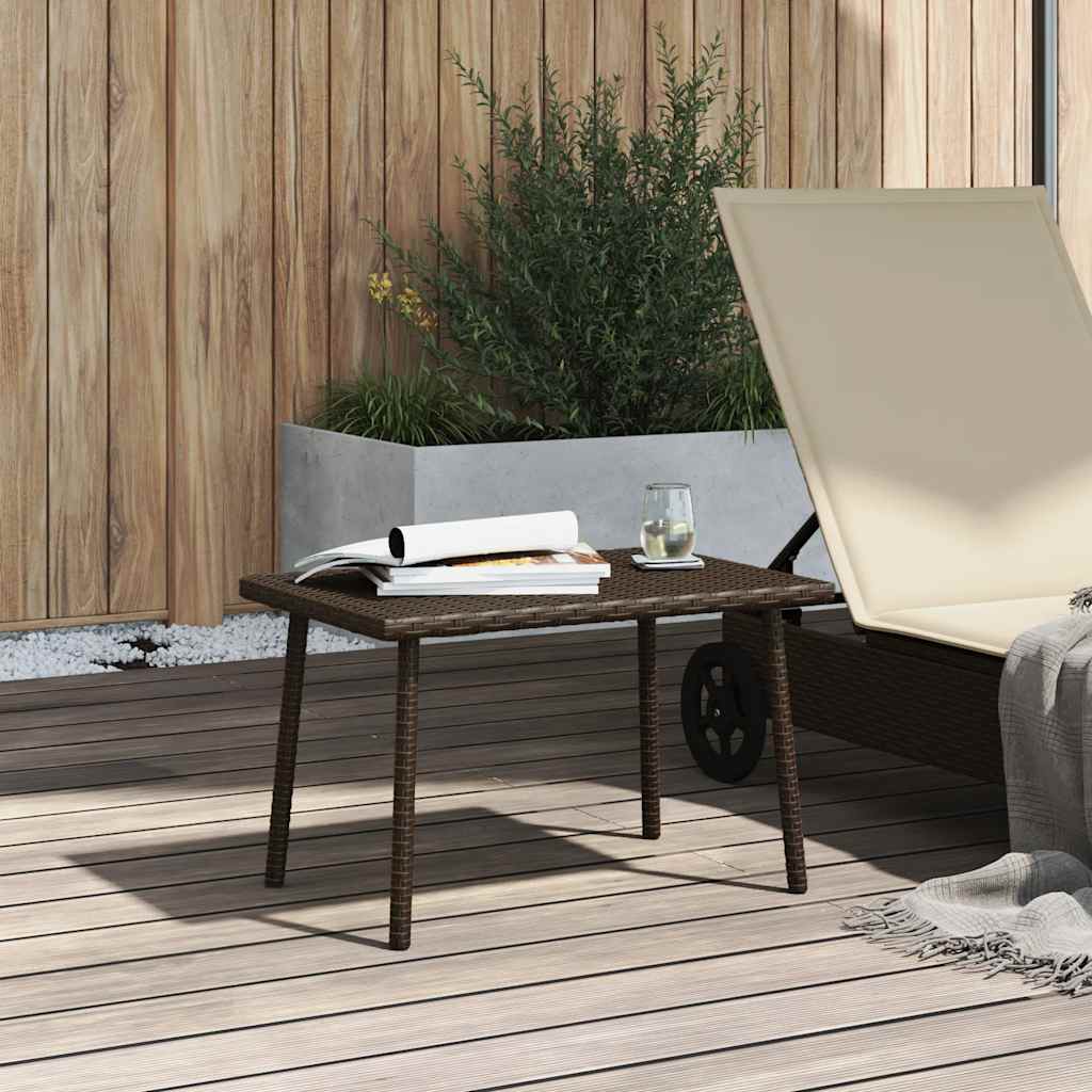 Tavolino Giardino Rettangolare Marrone 60x40x37 cm Polyrattan | homemem39