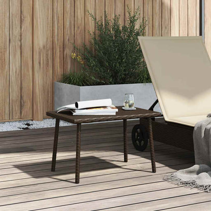 Tavolino Giardino Rettangolare Marrone 60x40x37 cm Polyrattan | homemem39