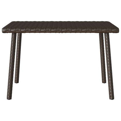 Tavolino Giardino Rettangolare Marrone 60x40x37 cm Polyrattan
