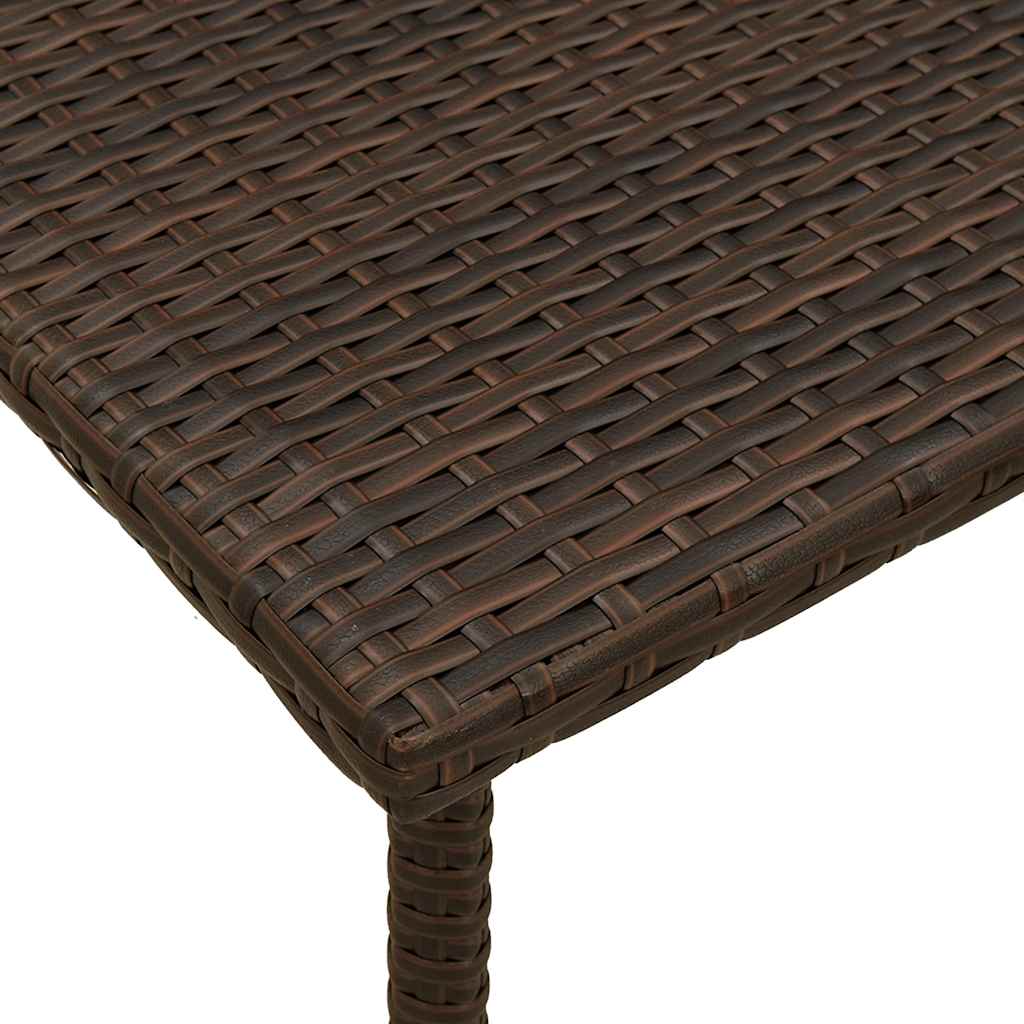 Tavolino Giardino Rettangolare Marrone 60x40x37 cm Polyrattan | homemem39
