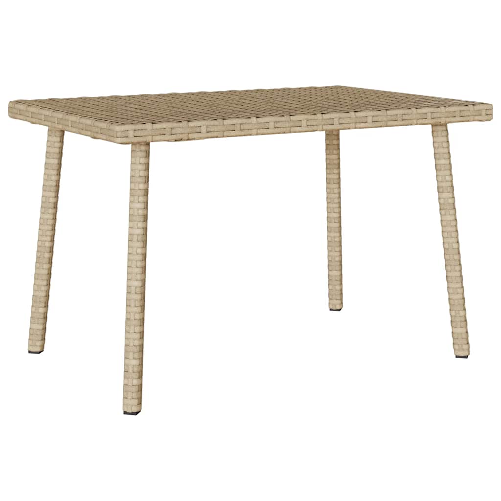 Tavolino da Giardino Rettangolare Beige 60x40x37 cm Polyrattan