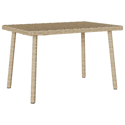 Tavolino da Giardino Rettangolare Beige 60x40x37 cm Polyrattan