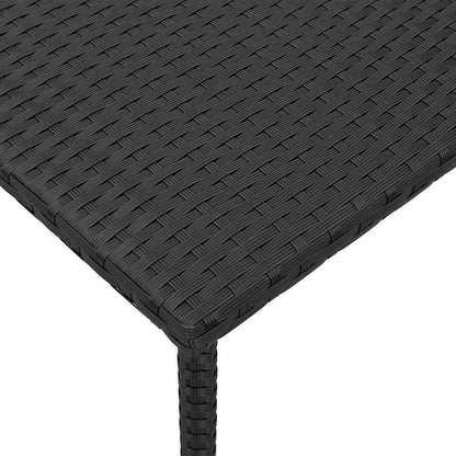 Tavolino da Giardino Rettangolare Nero 80x40x37 cm Polyrattan