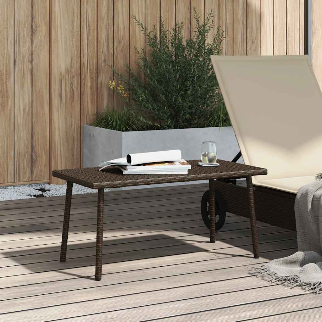 Tavolino Giardino Rettangolare Marrone 80x40x37 cm Polyrattan | homemem39