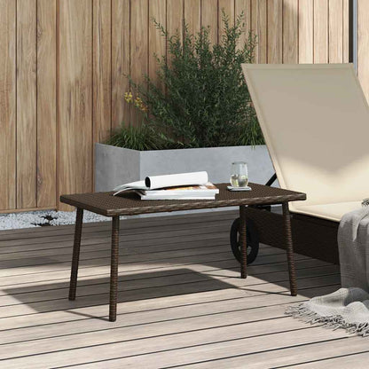 Tavolino Giardino Rettangolare Marrone 80x40x37 cm Polyrattan | homemem39