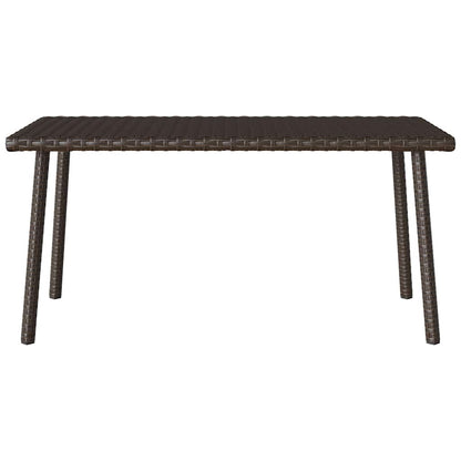 Tavolino Giardino Rettangolare Marrone 80x40x37 cm Polyrattan
