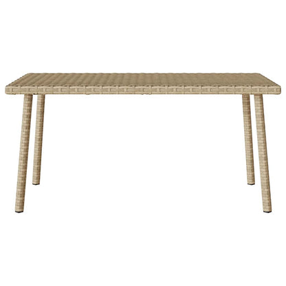 Tavolino da Giardino Rettangolare Beige 80x40x37 cm Polyrattan | homemem39