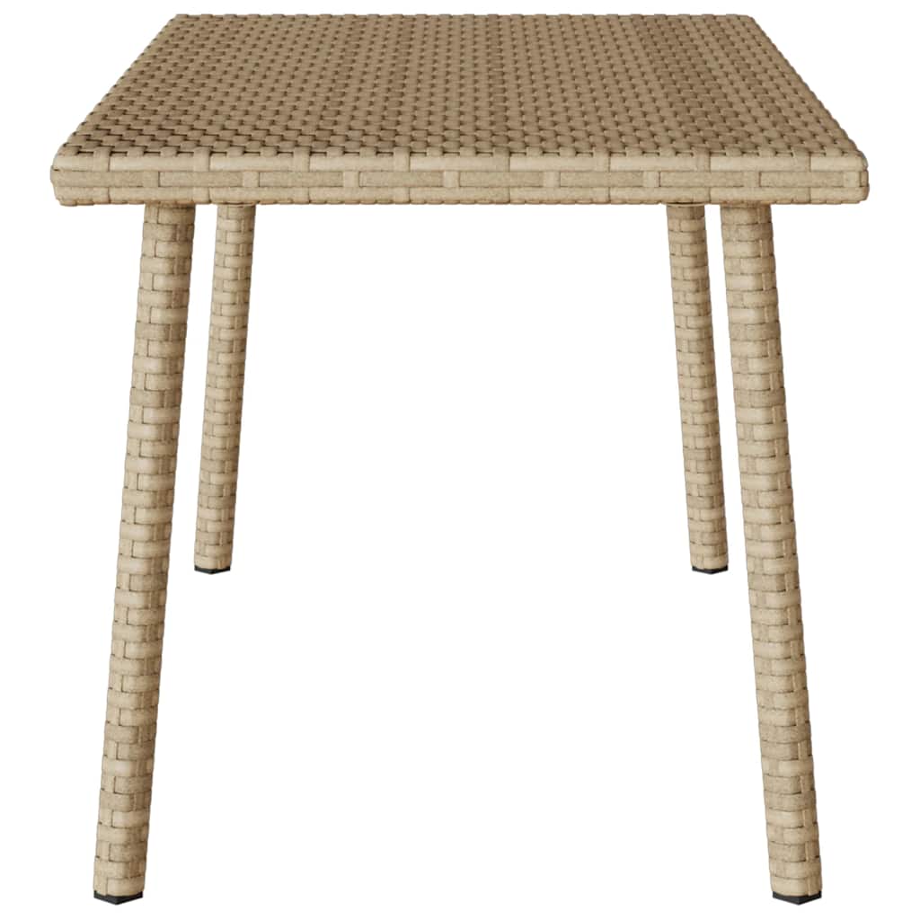 Tavolino da Giardino Rettangolare Beige 80x40x37 cm Polyrattan