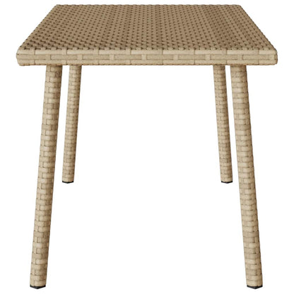 Tavolino da Giardino Rettangolare Beige 80x40x37 cm Polyrattan