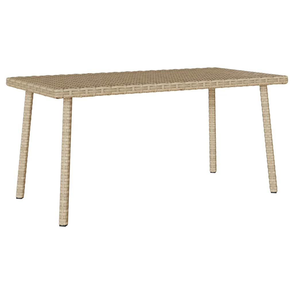 Tavolino da Giardino Rettangolare Beige 80x40x37 cm Polyrattan | homemem39