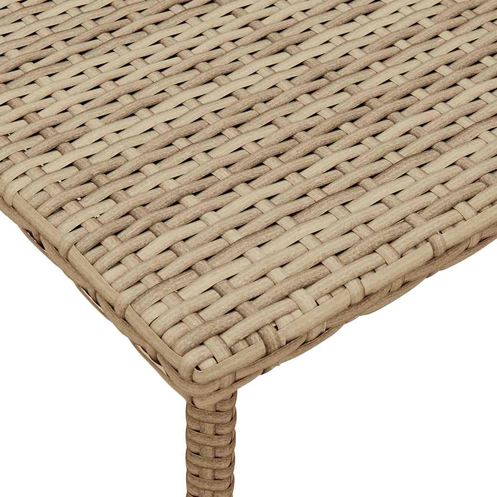 Tavolino da Giardino Rettangolare Beige 80x40x37 cm Polyrattan | homemem39