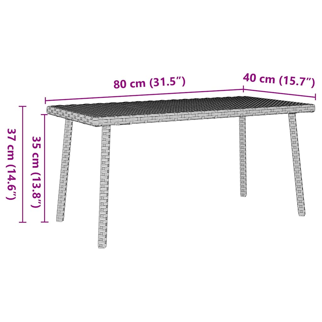 Tavolino da Giardino Rettangolare Grigio Chiaro 80x40x37 cm | homemem39