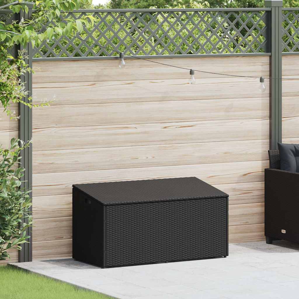 Baule da Giardino Nero 110x50x58 cm in Polyrattan - homemem39