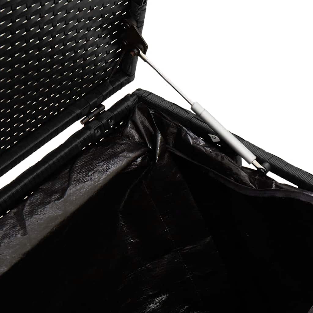 Baule da Giardino Nero 110x50x58 cm in Polyrattan - homemem39